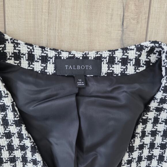 Talbots Houndstooth A-Line Skirt and Vest 2pc Set Women Sz 12 - Picture 7 of 16